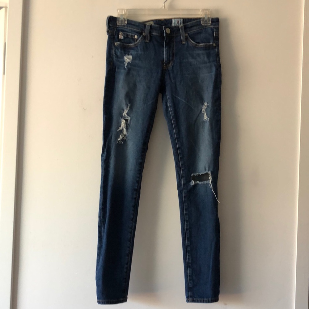 Adriando Goldschmied Distressed Skinny Ankle Jeans - Picture 1 of 14